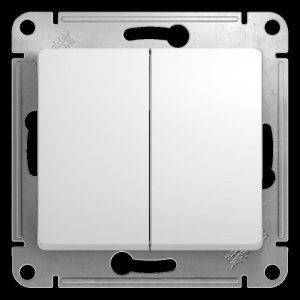 Выключатель 2-кл. СП Glossa 10А IP20 (сх. 5) 10AX механизм бел. SE GSL000151 275158