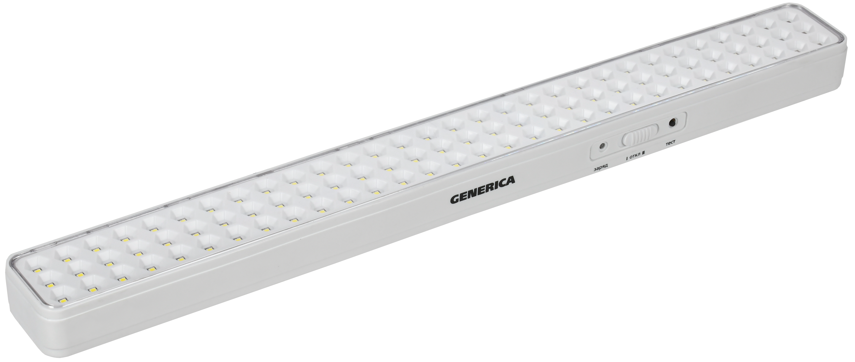 Светильник светодиодный аккумуляторный ДБА 1090 непостоянного действия 90LED 6ч 9Вт GENERICA LDBA0-1090-6-01-K01-G