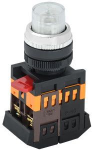 Кнопка ABLFP-22 прозрачный d=22мм неон/240В 1з+1р IEK BBT20-ABLFP-K08