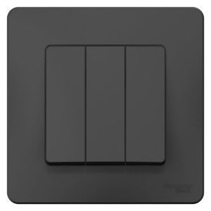 Выключатель 3-кл. СП Blanca 10А IP20 (сх. 1+1+1) 250В антрацит SE BLNVS100506 1210373