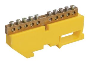 Шина PE "земля" на DIN-изол ШНИ-8х12-22-Д-Ж IEK YNN10-812-22D-K05