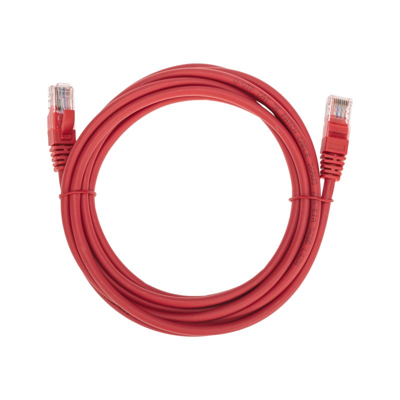 Патч-корд U/UTP, CAT 5e, RJ45-RJ45, 26AWG, LSZH, красный, 3м REXANT 02-0103-3