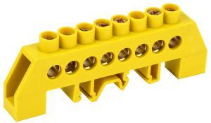 Шина PE "земля" в комбинированном DIN-изоляторе типа "Стойка" ШНИ-8х12-8-КС-Ж IEK YNN10-812-8DP-K05