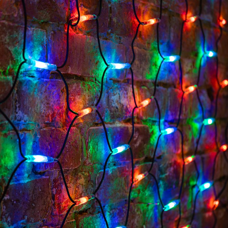 Гирлянда светодиодная Сеть 2x3м 432 LED МУЛЬТИ черный каучук IP67 постоянное свечение 230В блок в комплекте NEON-NIGHT - Фото 2