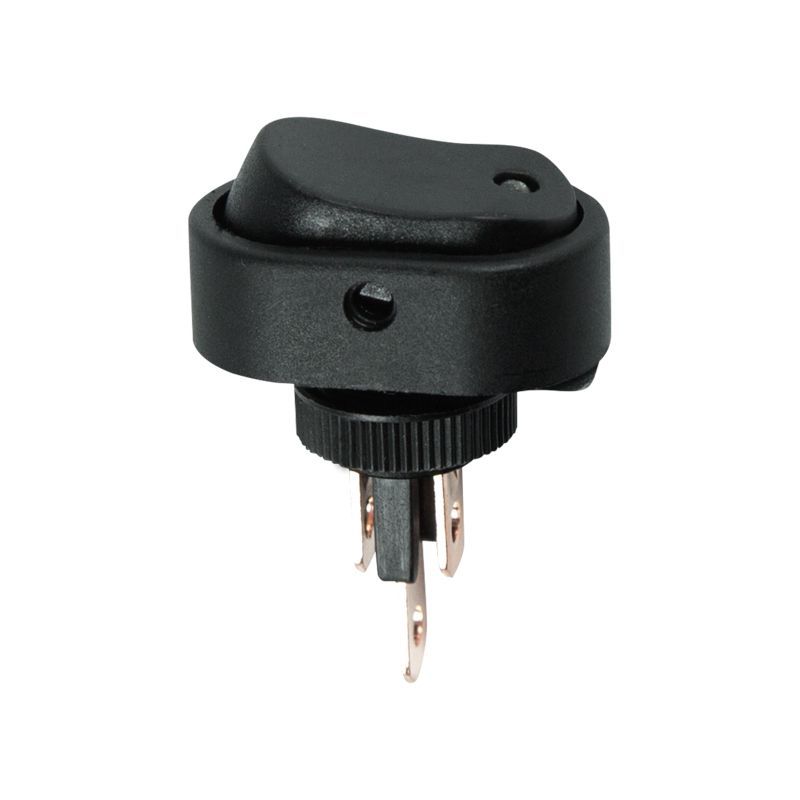 Выключатель клавишный 12V 30А (3с) ON-OFF черный ОВАЛ с синей LED подсветкой (RWB-523, ASW-20D)  REXANT 36-2671