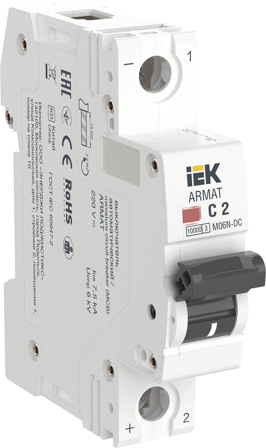ARMAT Автоматический выключатель M06N-DC 1P C 2А IEK