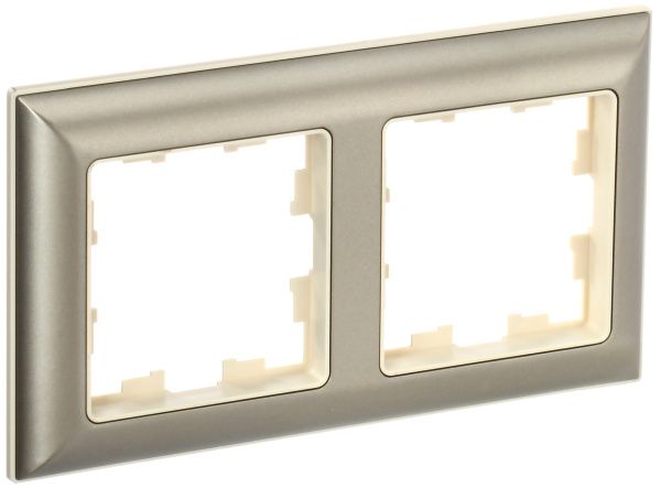 BRITE Рамка 2-местная РУ-2-Бр бежевый/шампань IEK BR-M22-12-3-K10