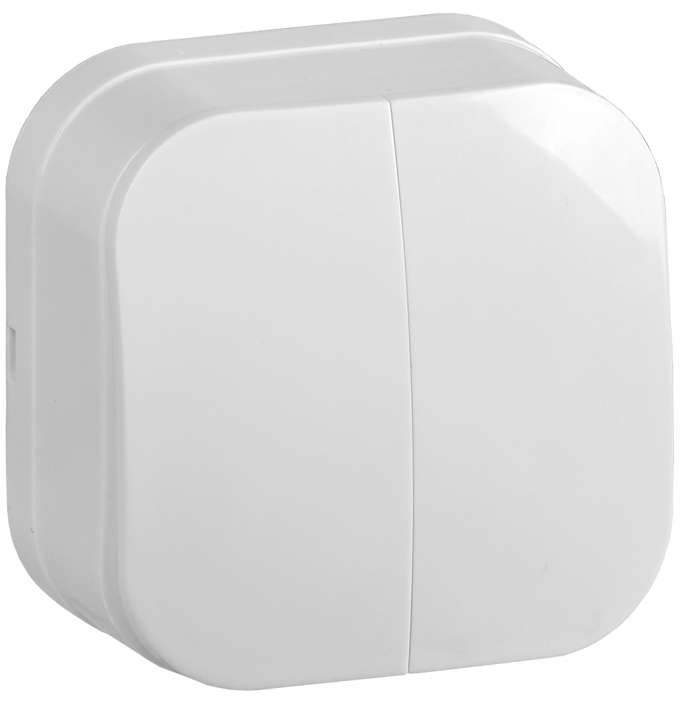 GLORY Выключатель 2-клавишный для открытой установки 10А ВС20-2-0-ХБ белый IEK EVH20-K01-10