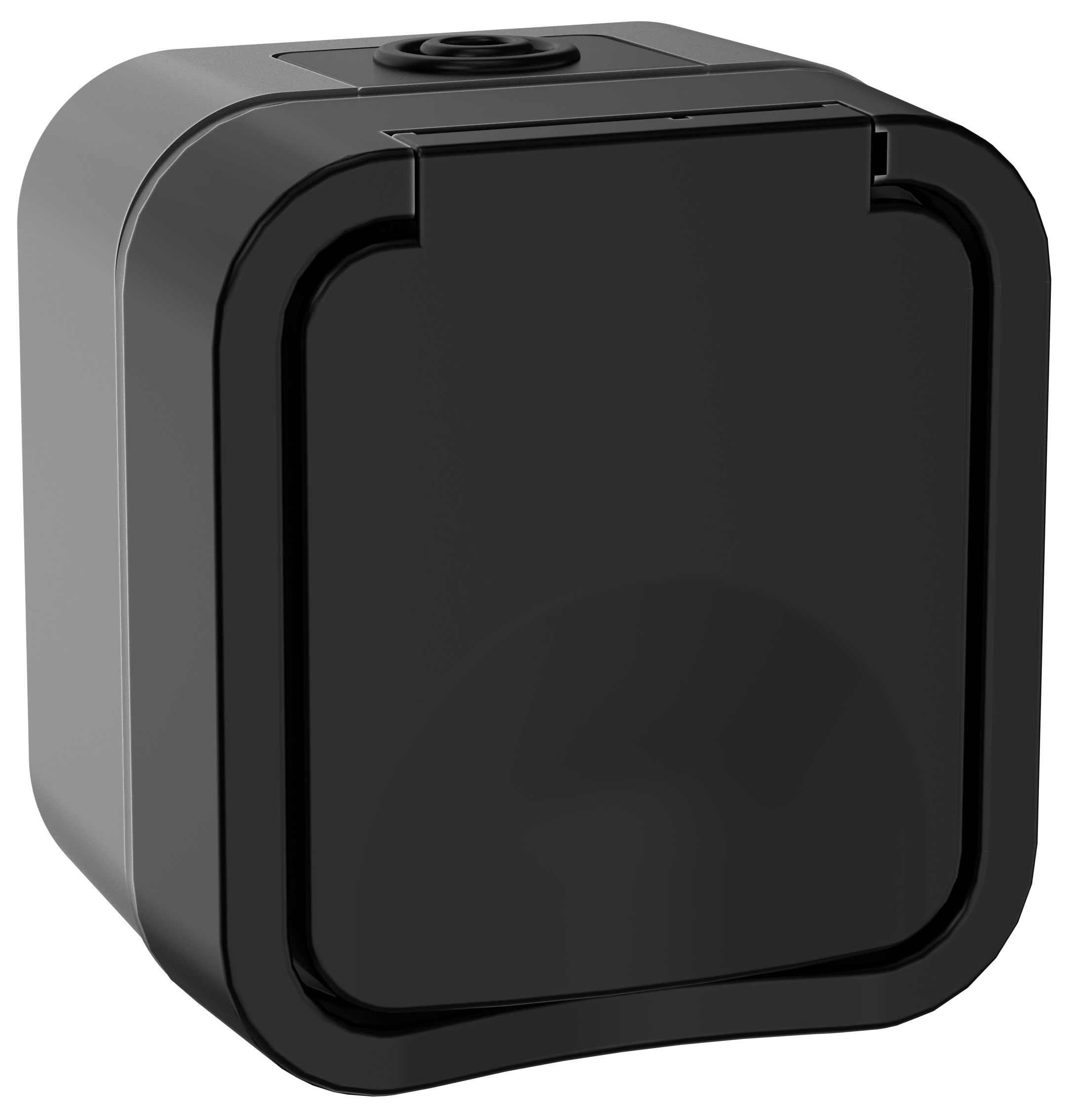 TORS Розетка 1-местная с заземляющим контактом и крышкой 16А IP55 TS120 графит IEK TS-R16-16-55-K53