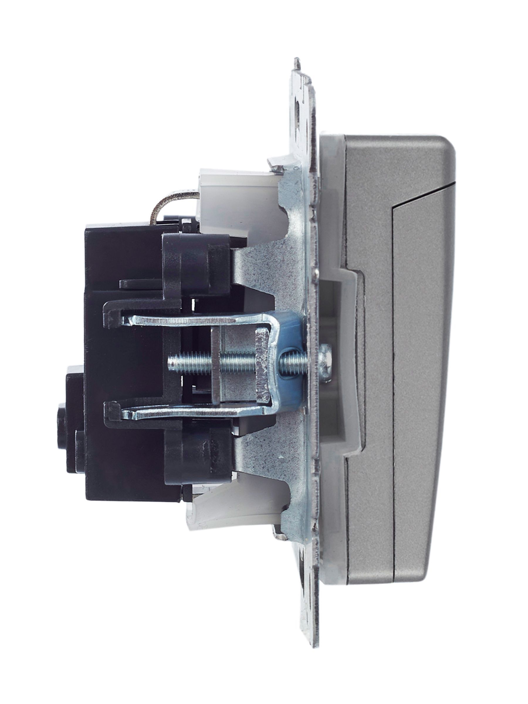 BRITE Розетка 1-местная с заземлением с защитными шторками и крышкой 16А IP44 РСбш10-3-44-БрС сталь IEK - Фото 5