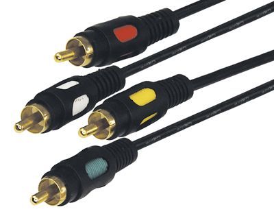 Шнур 4RCA Plug - 4RCA Plug 1,5м, Gold REXANT 17-0312