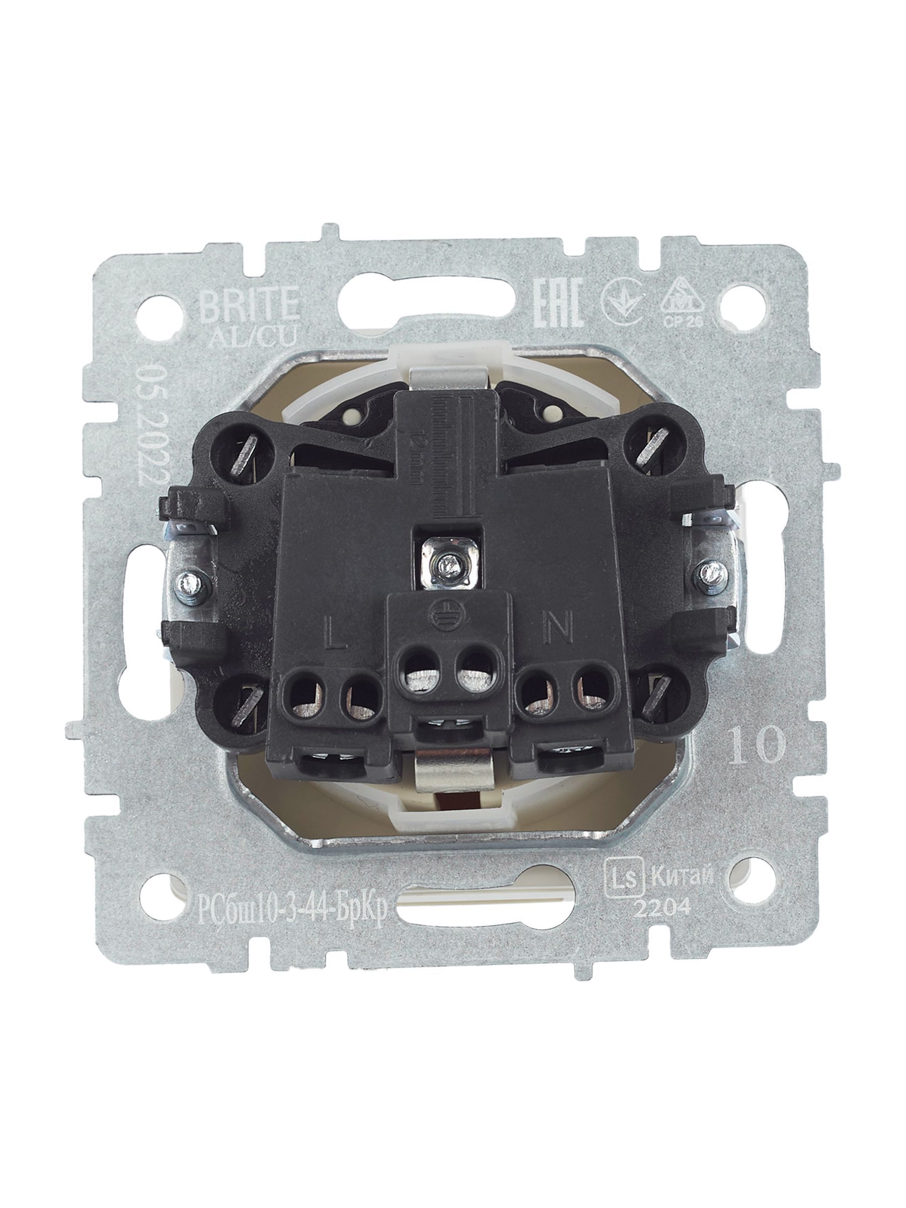 BRITE Розетка 1-местная с заземлением с защитными шторками и крышкой 16А IP44 РСбш10-3-44-БрКр бежевый IEK - Фото 7