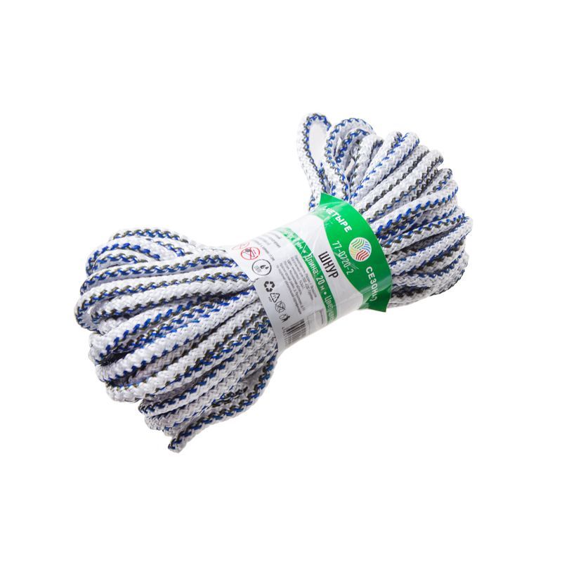 Шнур ∅7 мм ЧЕТЫРЕ СЕЗОНА 20 м цветной 77-0720-2