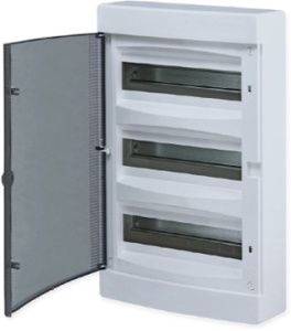 Щит распределительный навесной "Unix" прозрачная дверь 3х12 (36) модулей 485x287x112 IP40 ux-3x12-n