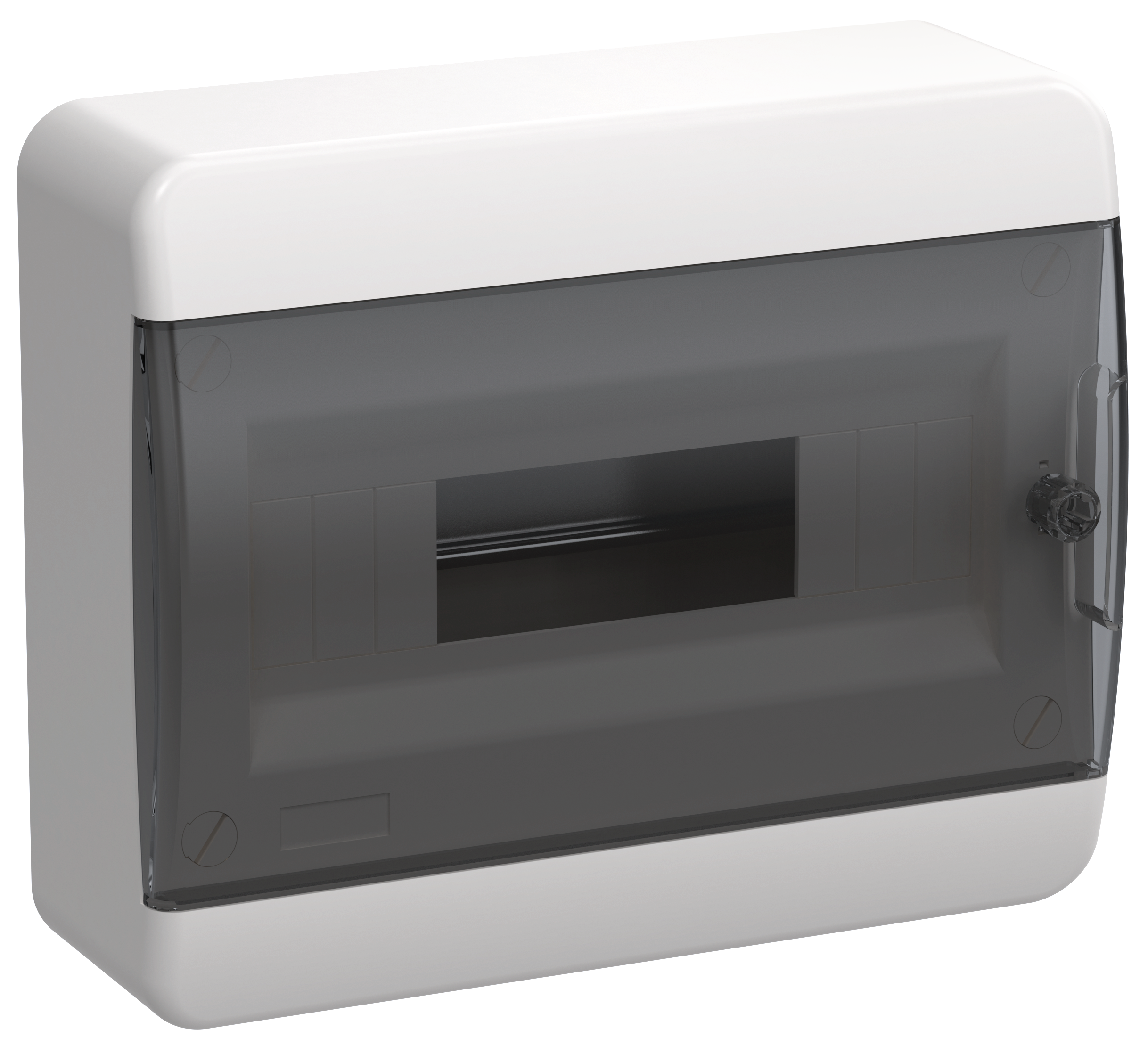 TEKFOR Корпус пластиковый БЕЛЫЙ ЩРН-П-12, IP41 черная прозрачная дверь IEK