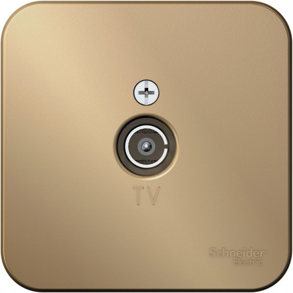 Розетка телевизионная TV ОП Blanca 16А 250В коннектор с изолир. пластиной титан SE BLNTA000014 - Фото 3