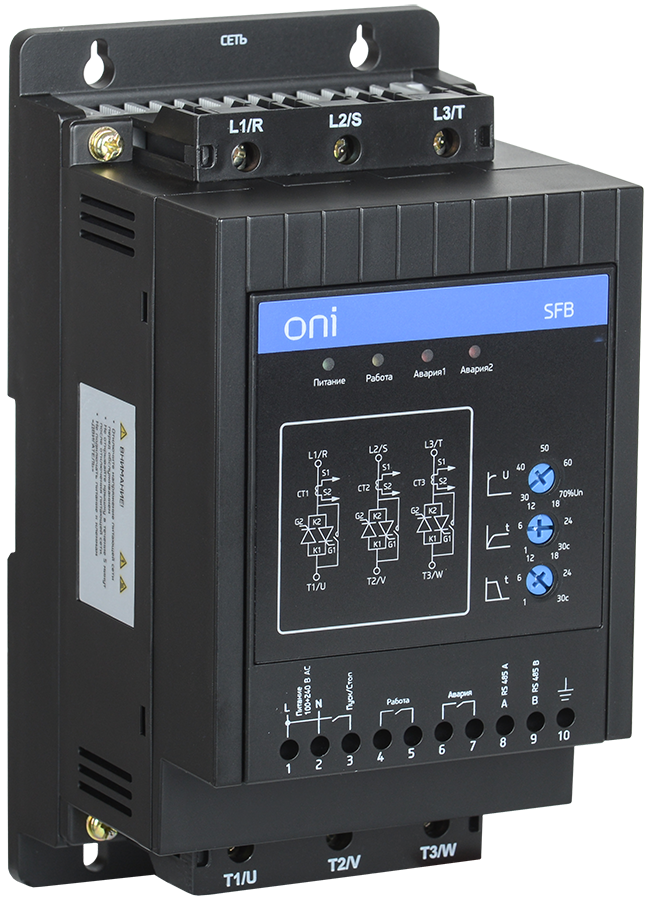 Устройство плавного пуска SFB 3Ф 380В 11кВт 22A Uупр 110-220В Modbus с выкл. ONI