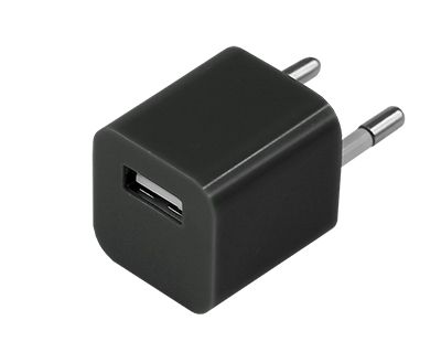 Сетевое зарядное устройство «Квадрат» USB (СЗУ) (1000 mA) черное
