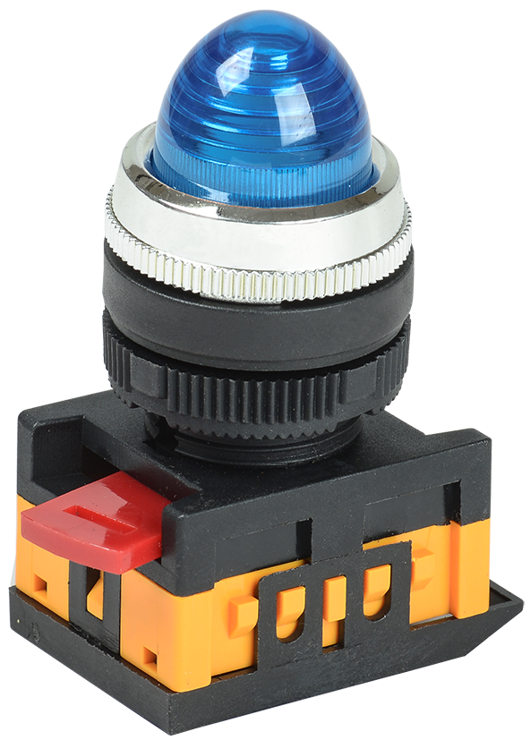 Лампа AL-22 сигнальная d=22мм синий неон/240В цилиндр IEK