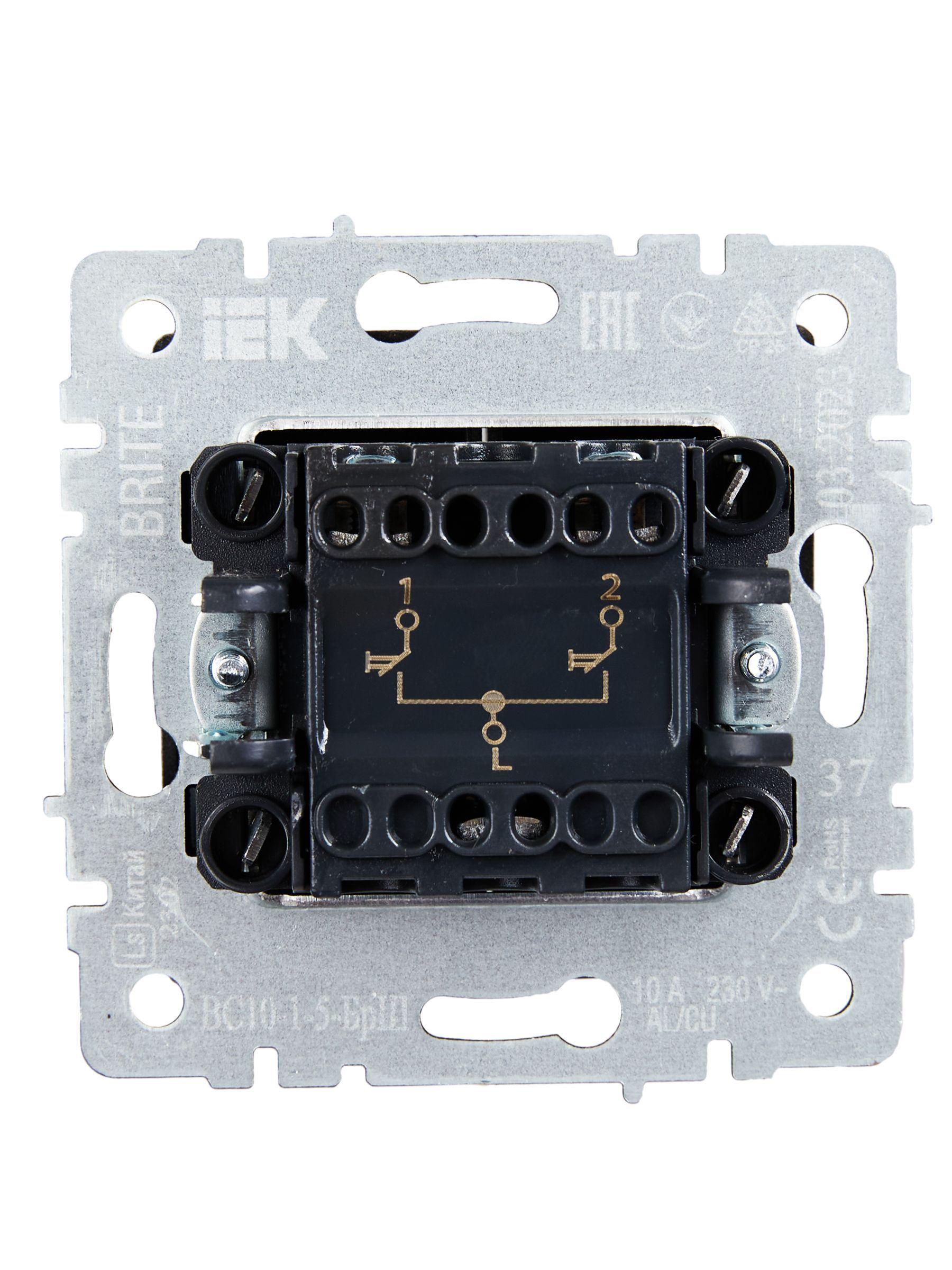 BRITE Выключатель жалюзи 10А ВС10-1-5-БрШ шампань IEK - Фото 2