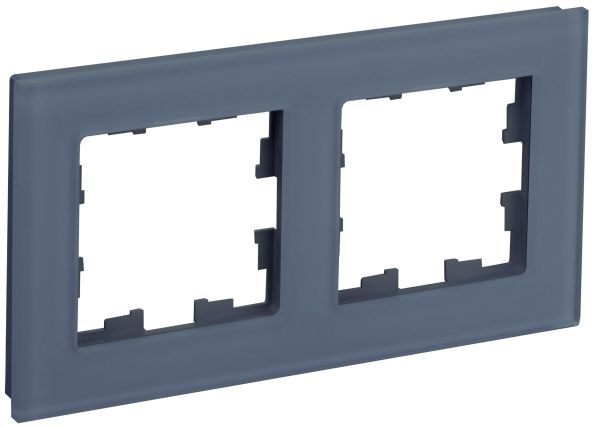 BRITE Рамка 2-местная РУ-2-2-Бр стекло маренго матовый IEK BR-M22-G-31-K35