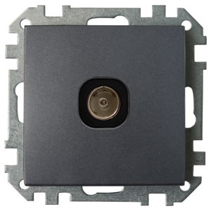 Розетка телевизионная скрытой установки ТР-043 графит 10496BY
