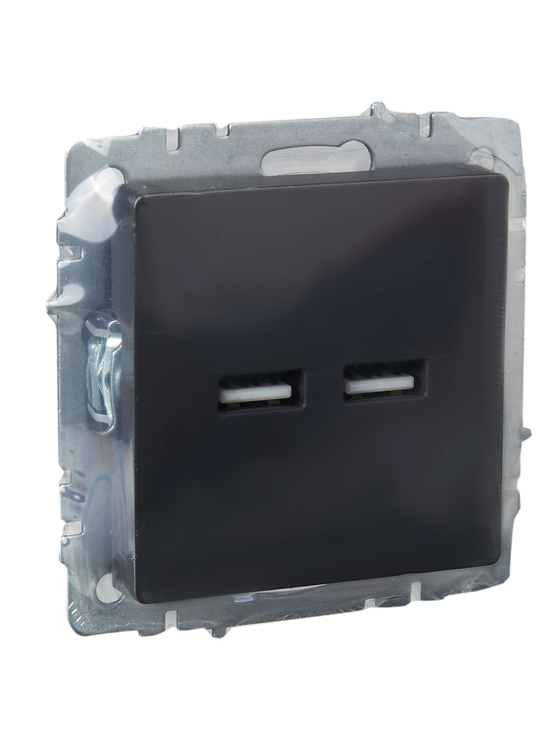 BRITE Розетка USB A+A 5В 3,1А РЮ10-1-БрГ графит IEK - Фото 3