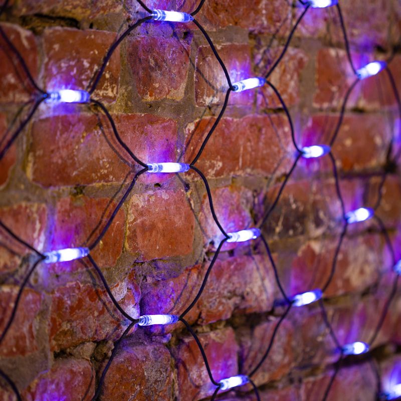 Гирлянда светодиодная Сеть 2x4м 560 LED БЕЛЫЙ/СИНИЙ черный каучук IP67 постоянное свечение 230В блок в комплекте NEON-NIGHT - Фото 2