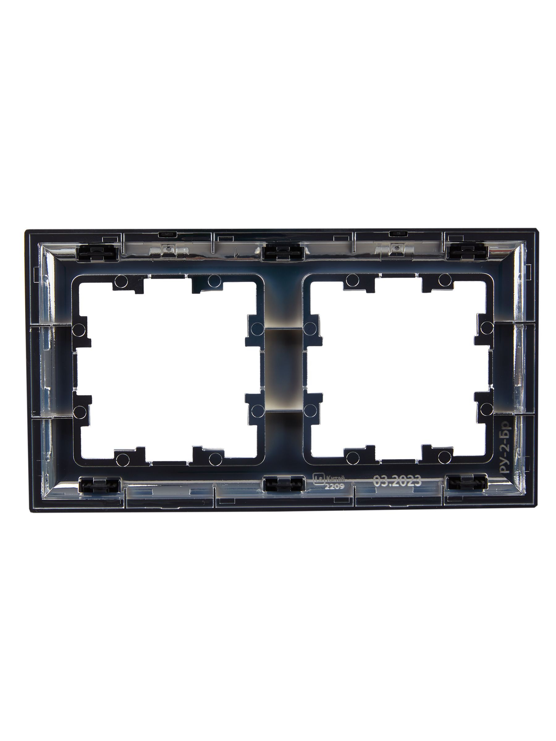 BRITE Рамка 2-местная РУ-2-Бр хром/черный IEK - Фото 4