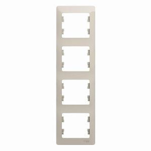 Рамка 4-м Glossa вертикал. молоч. SE GSL000908 454512