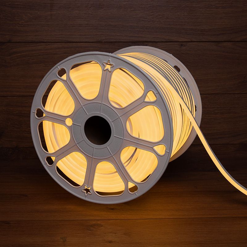 Гибкий неон LED SMD 8х16 мм, теплый белый, 120 LED/м, бухта 100 м 131-046