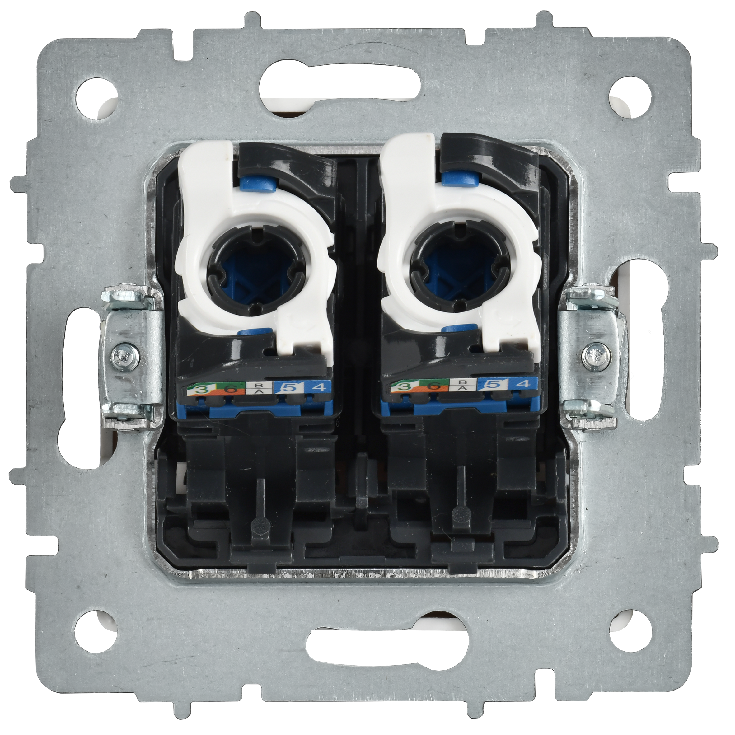 BRITE Розетка компьютерная двойная RJ45 кат.6 РК11-2-БрАБ арктический белый IEK - Фото 3