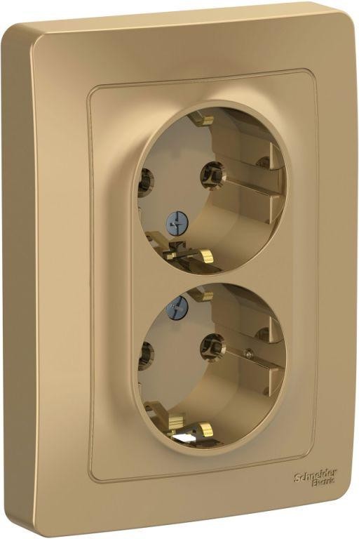 Розетка 2-м СП Blanca 16А IP20 250В с заземл. без защ. шторок титан SE BLNRS001024