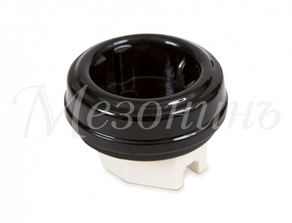 Розетка ретро фарфоровая,двухполюсная,с заземляющим контактом  (D70x20,16А, 250В, IP20, без подъем