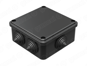 Коробка распаячная для о/п 100х100х50мм IP55 (48шт) ЧЕРНАЯ 6 гермовводов GE41234-05