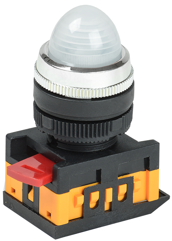 Лампа AL-22 сигнальная d=22мм белый неон/240В цилиндр IEK