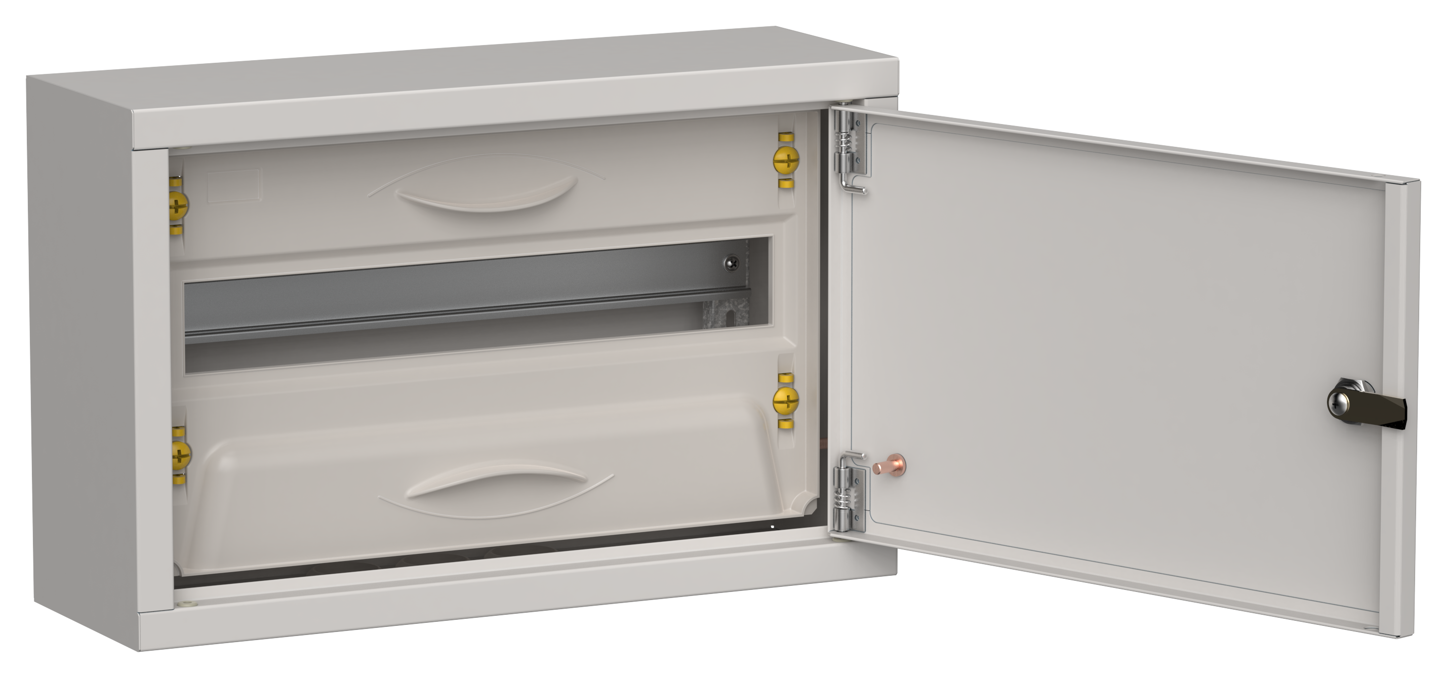 TITAN 5 Корпус металлический ЩРн-18 (1х18) 268х420х140мм IP31 серый (одна дверь) IEK TI5-50-N-018-31-7035