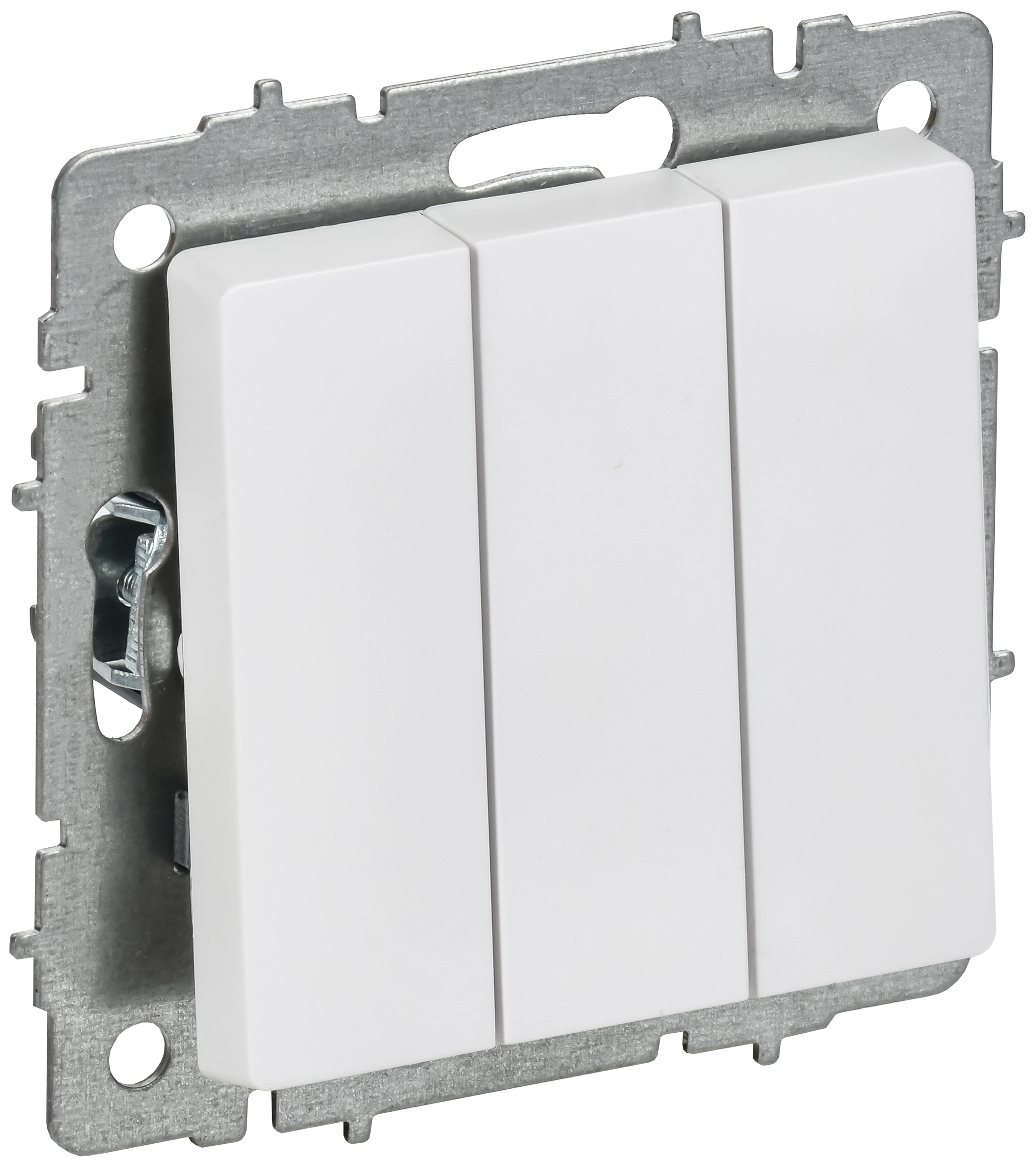 BRITE Выключатель 3-клавишный 10А ВС10-3-0-БрАБ арктический белый IEK BR-V30-0-10-K91