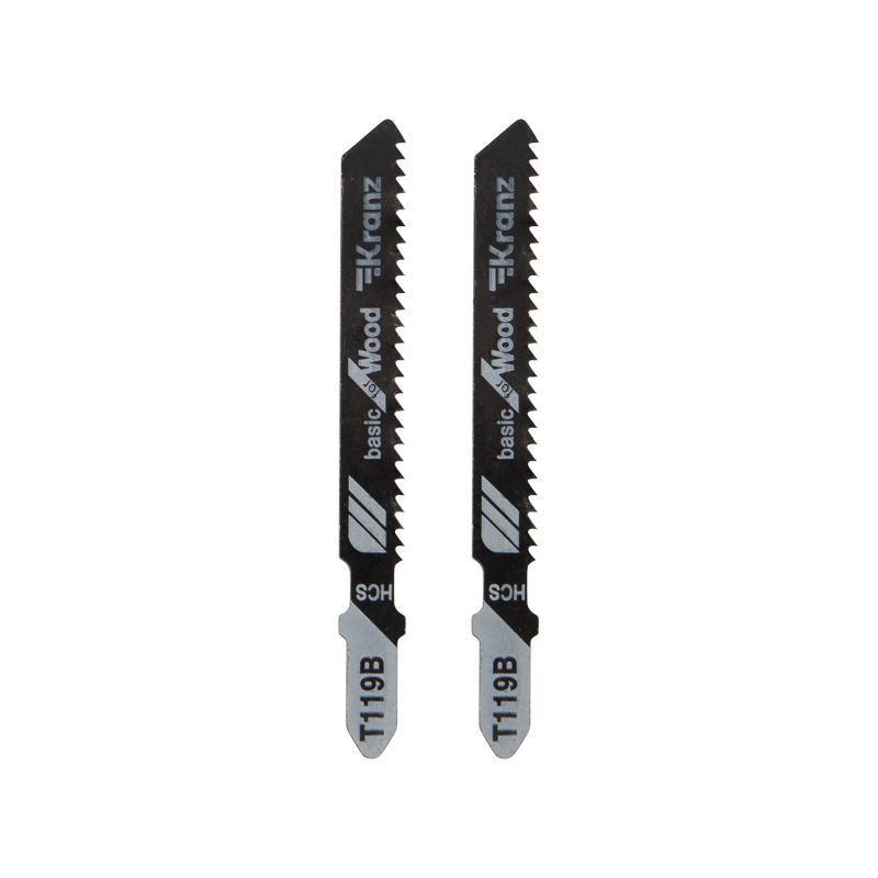 Пилка для электролобзика по дереву T119B 76 мм 12 зубьев на дюйм 4-30 мм (2 шт./уп.) Kranz KR-92-0310