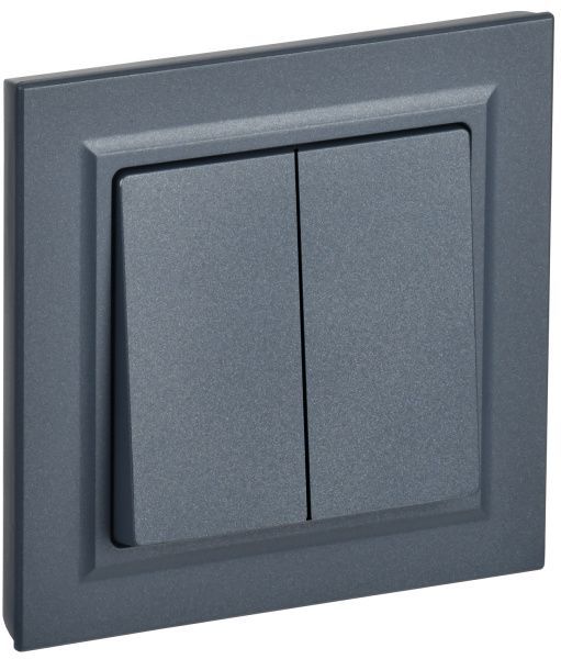 BRITE Выключатель 2-клавишный 10А в сборе ВСР10-2-0-БрМ маренго IEK BR-V20-0-10-K35-F