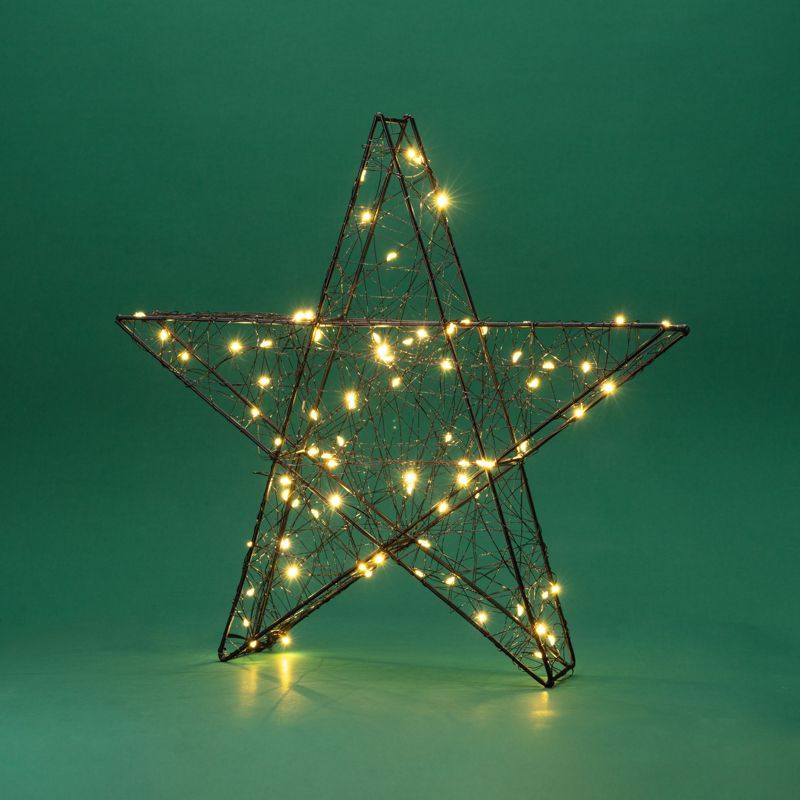 Металлическая 3D-фигура Звезда 35см, цвет свечения теплый белый, питание 3хAA (не в комплекте) NEON-NIGHT 513-706