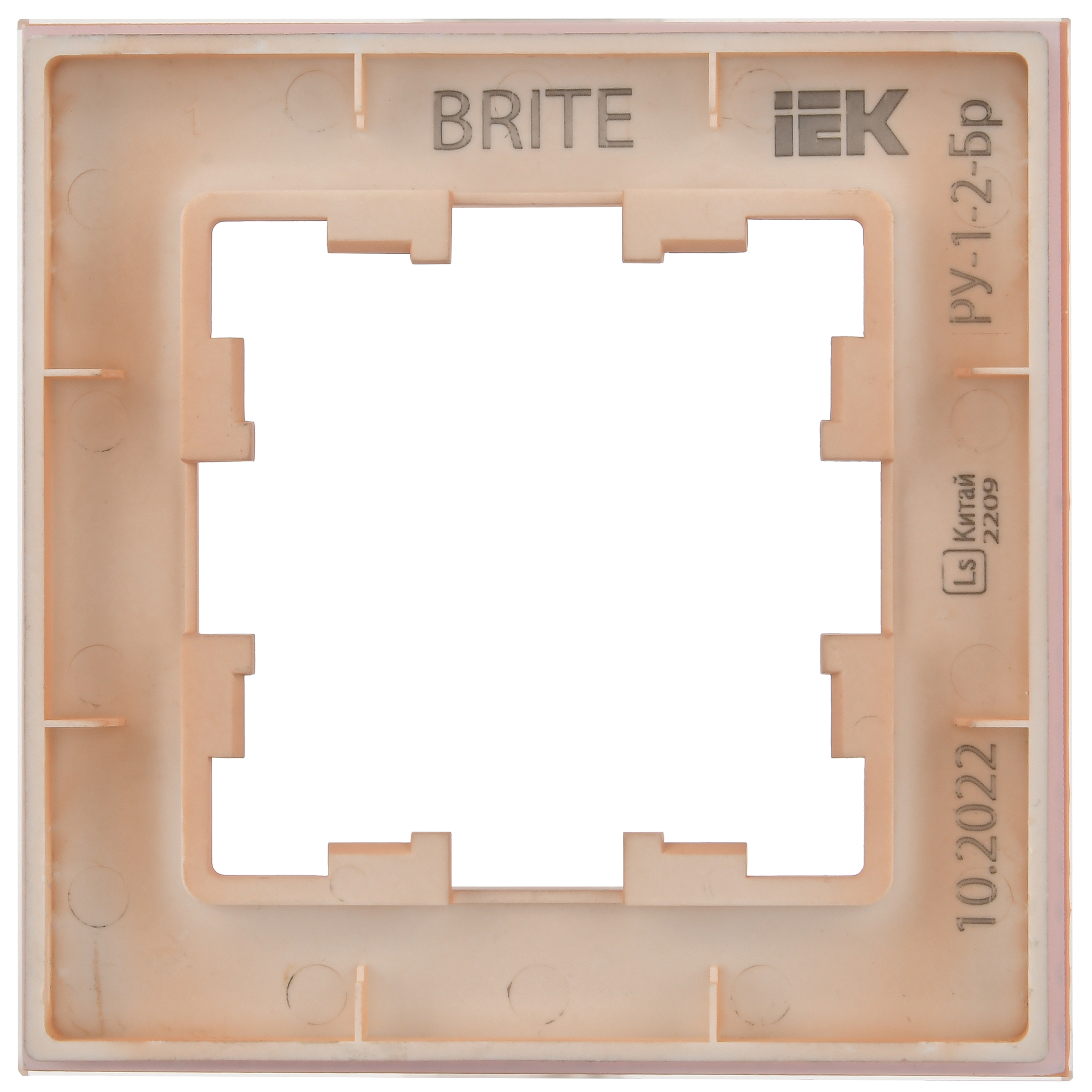 BRITE Рамка 1-местная РУ-1-2-БрП стекло персиковый матовый IEK - Фото 7