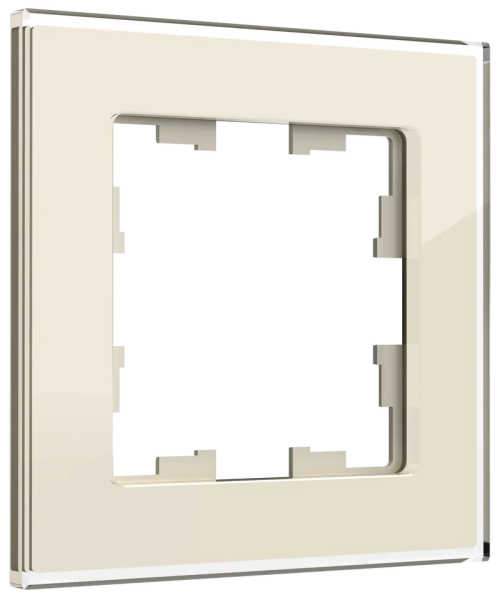 BRITE Рамка 1 -местная РУ-1-2-БрВа стекло ванильный IEK BR-M12-G-K10
