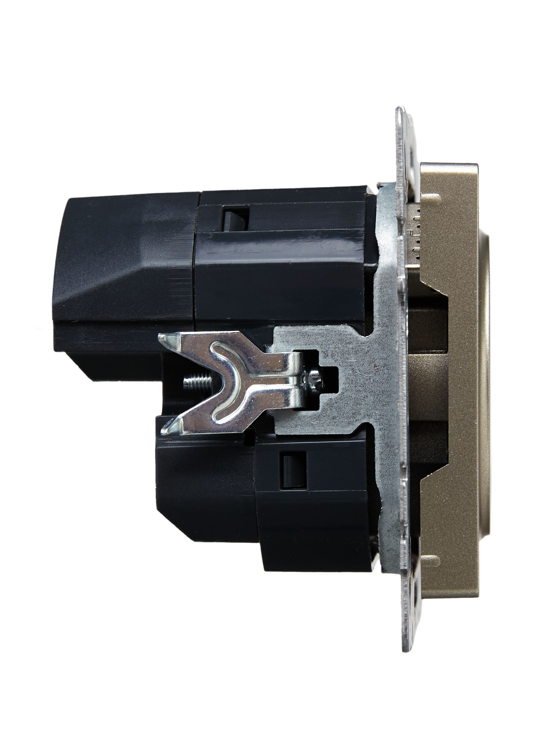 BRITE Розетка 1-местная с заземлением с защитными шторками 16А с USB A+C 18Вт РЮш11-1-БрШ шампань IEK - Фото 8