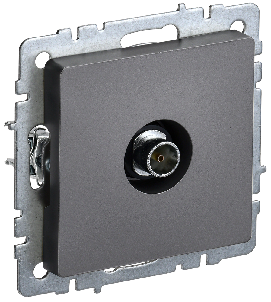 BRITE Розетка TV оконечная РТВ11-0-БрС сталь IEK BR-A10-O-K46