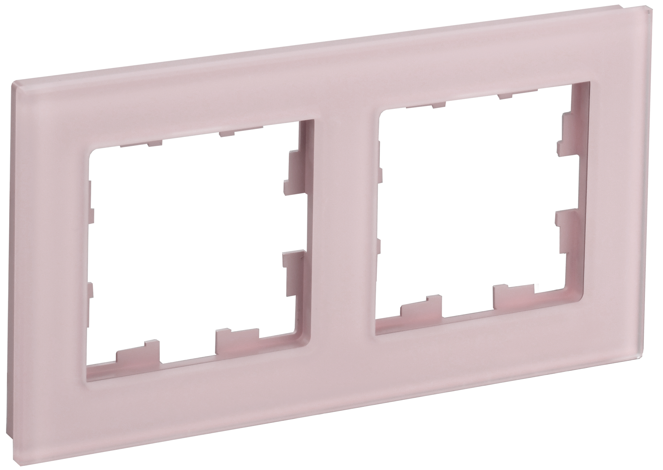 BRITE Рамка 2-местная РУ-2-2-Бр стекло розовый матовый IEK