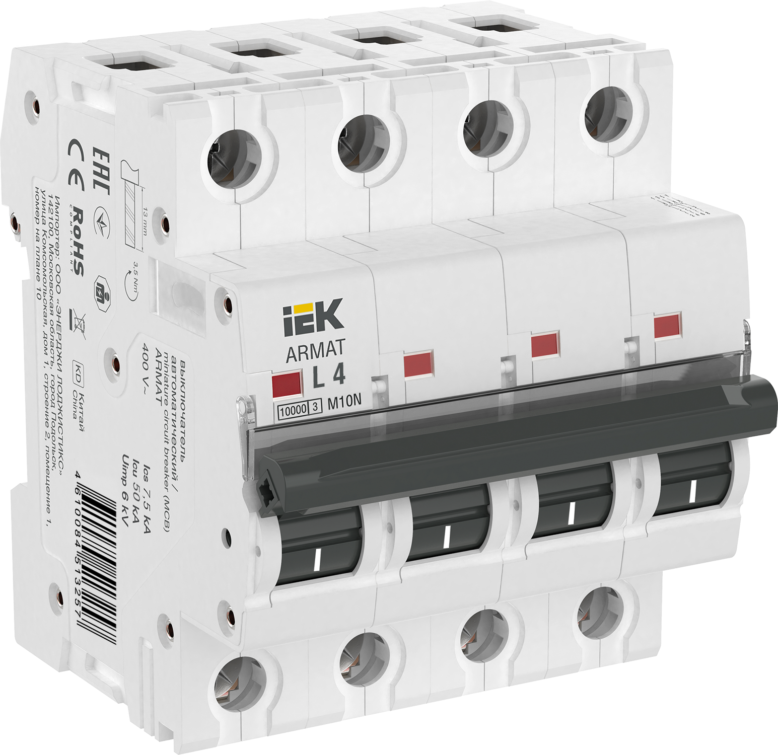 ARMAT Автоматический выключатель M10N 4P L 4А IEK