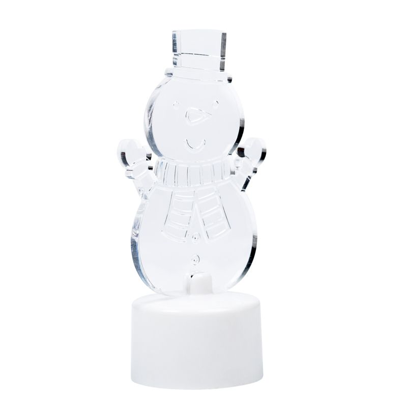 Фигура светодиодная на подставке Снеговик с шарфом 2D, RGB - Фото 4