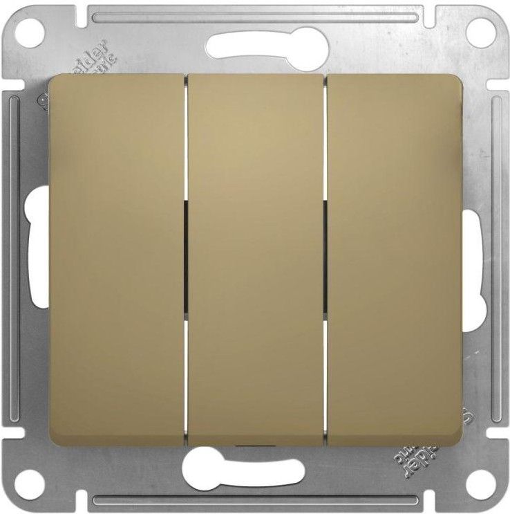 Выключатель 3-кл. СП Glossa 10А IP20 (сх. 1+1+1) 10AX механизм титан SE GSL000431