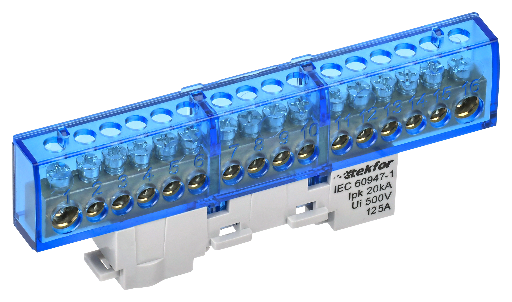 TEKFOR Шина N "ноль" неизолированная на универсальном держателе 8х12-18-С IEK TF-NN20-18-DL-K07